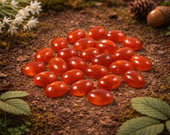 Natürlicher Roter Onyx Cabochon: Oval Flat Back Edelstein (5 x 7 mm bis 15 x 20 mm)