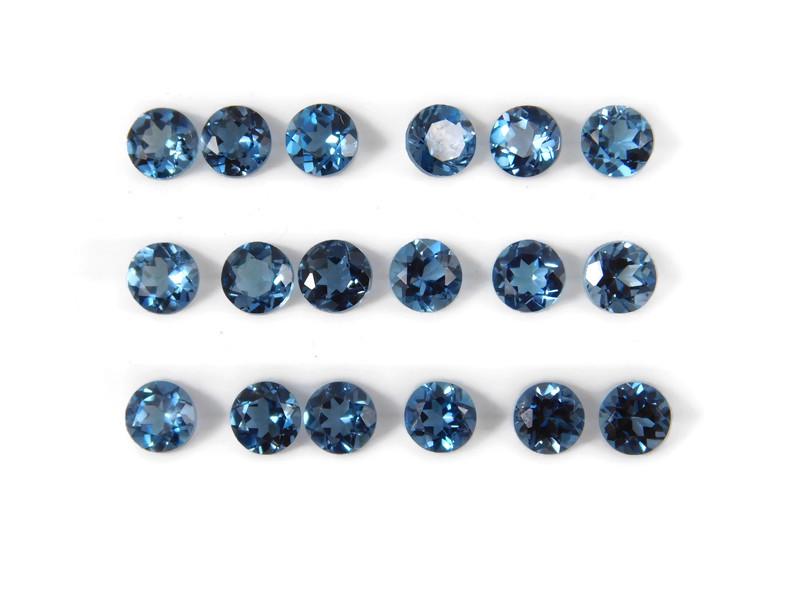 AAA ロンドンブルートパーズ宝石：ラウンドファセットルースストーン