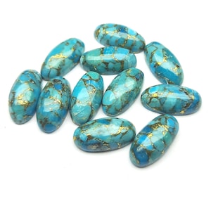 Blue Mohave Turquoise Cabochon Size 5x10mm to 12x24mm Long oval Shape Arizona mohave turquoise Calibrated Loose Stone, Jewelry Making