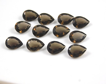 Faceted Pear Shape Smoky Quartz Gemstone: Calibrated Jewelry Stone