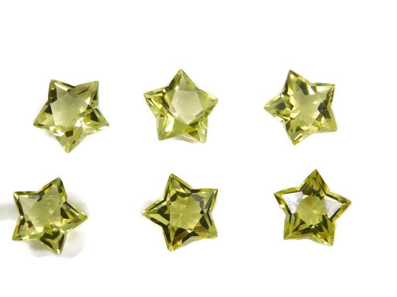 Lemon Quartz, Star Shape Gemstones, Quartz Faceted Star