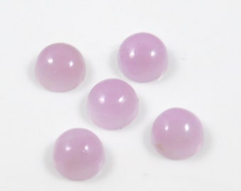 Kunzite Cabochon round Shape Gemstone Calibrated Size 5mm To 20mm Natural  Kunzite round cab gemstone lat back cabochon for jewelry