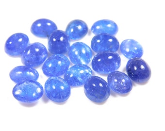 Genuine Tanzanite Loose Gemstone: Oval Flat Back Cabochon (4x6mm to 12x16mm)