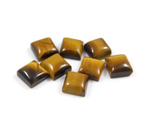 Tiger's eye Cabochon, Tiger Eye Smooth Square  Shape Cabochon, Calibrated Size 5x5mm to 20x20mm Tiger Eye Cabochon, Tiger's eye Gemstone