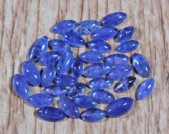 Genuine Tanzanite Loose Gemstone: Marquise Flat Back Cabochon