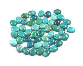 Türkis Cabochons, Natürliche tibetische Türkis, flache Rückseite kalibrierte ovale türkisfarbene Cabochons, kalibrierte Größen von 4x6mm bis 15x20mm