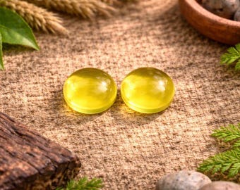 Natural Lemon Quartz Cabochon: Round Loose Gemstone (5mm-15mm)