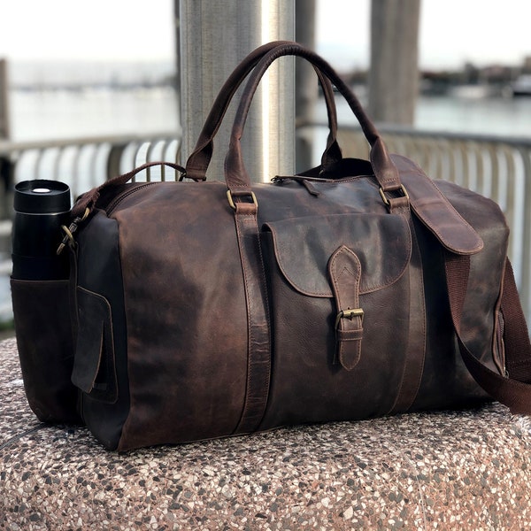 Leather Travel Bag Etsy