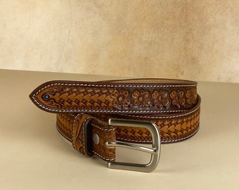 Western Leather Belts, Personalized Leather Belt, Leather Belts Custom, Tooled Leather Belt with Name and Initials