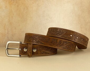 Personalized Handmade Belt - Anniversary Gift for Him - Personalized Leather Belt - Grooms Men Gift - Best Man Gift - Gift for Dad