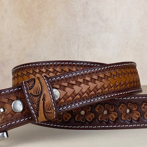 Western Leather Belts, Personalized Leather Belt, Leather Belts Custom, Tooled Leather Belt with Name and Initials zdjęcie 4