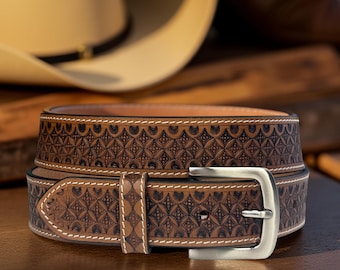 Handmade Men's Western Belt Genuine Full Grain Leather Heavy Duty, Father's Day Gift