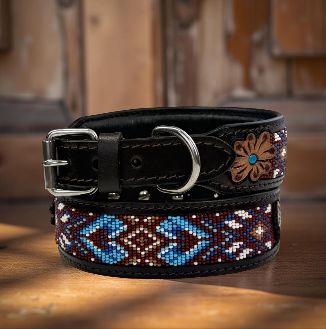 Leather Dog Cat Puppy Collar Personalized Tooled Embossed Carved ...