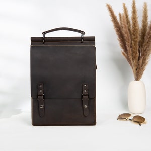 Personalized Genuine Leather Backpack For Women, Minimalist Leather Purse Backpack, Leather Bag Women, Small Backpack