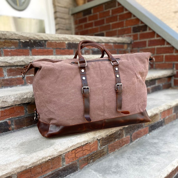 Waxed Canvas Weekender Bag for Men and Women Canvas Duffel
