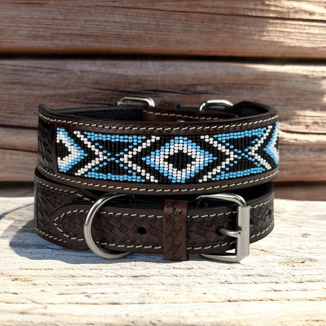 Leather Dog Cat Puppy Collar Personalized Tooled Embossed Carved ...