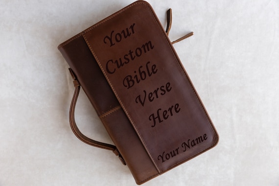 Custom Photo and Text Leather Bible Case Custom Photo and Text Leather Bible Case