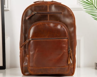 Mochila feminina personalizada em couro genuíno, mini mochila para laptop feminina, mochila minimalista em couro, bolsa de couro feminina, mochila pequena.