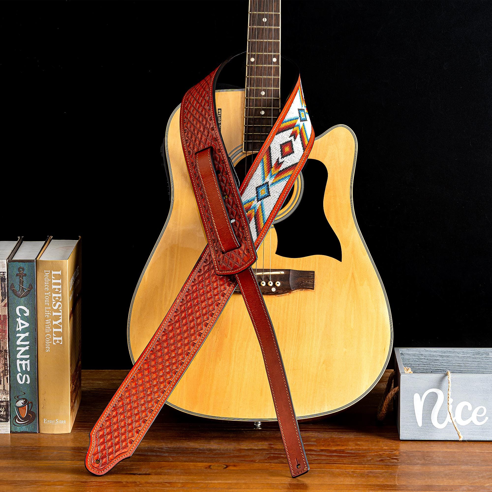 Beaded Guitar Strap - Etsy