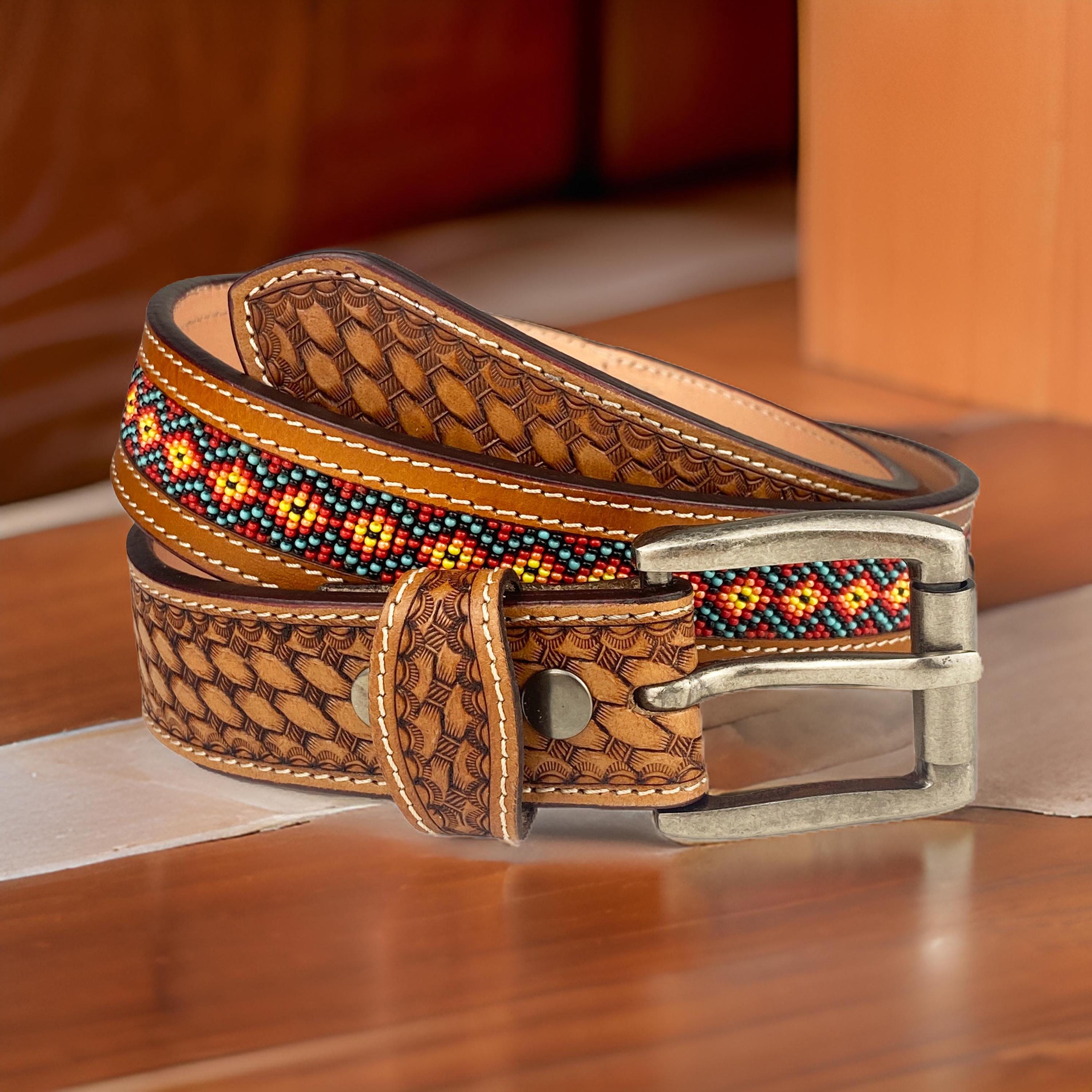Unique Elegant Gold and Brown Beaded Belt Buckle 1 1/2 main image 3
