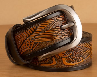 Western Leather Belts, Personalized Leather Belt, Leather Belts Custom, Tooled Leather Belt with Name and Initials