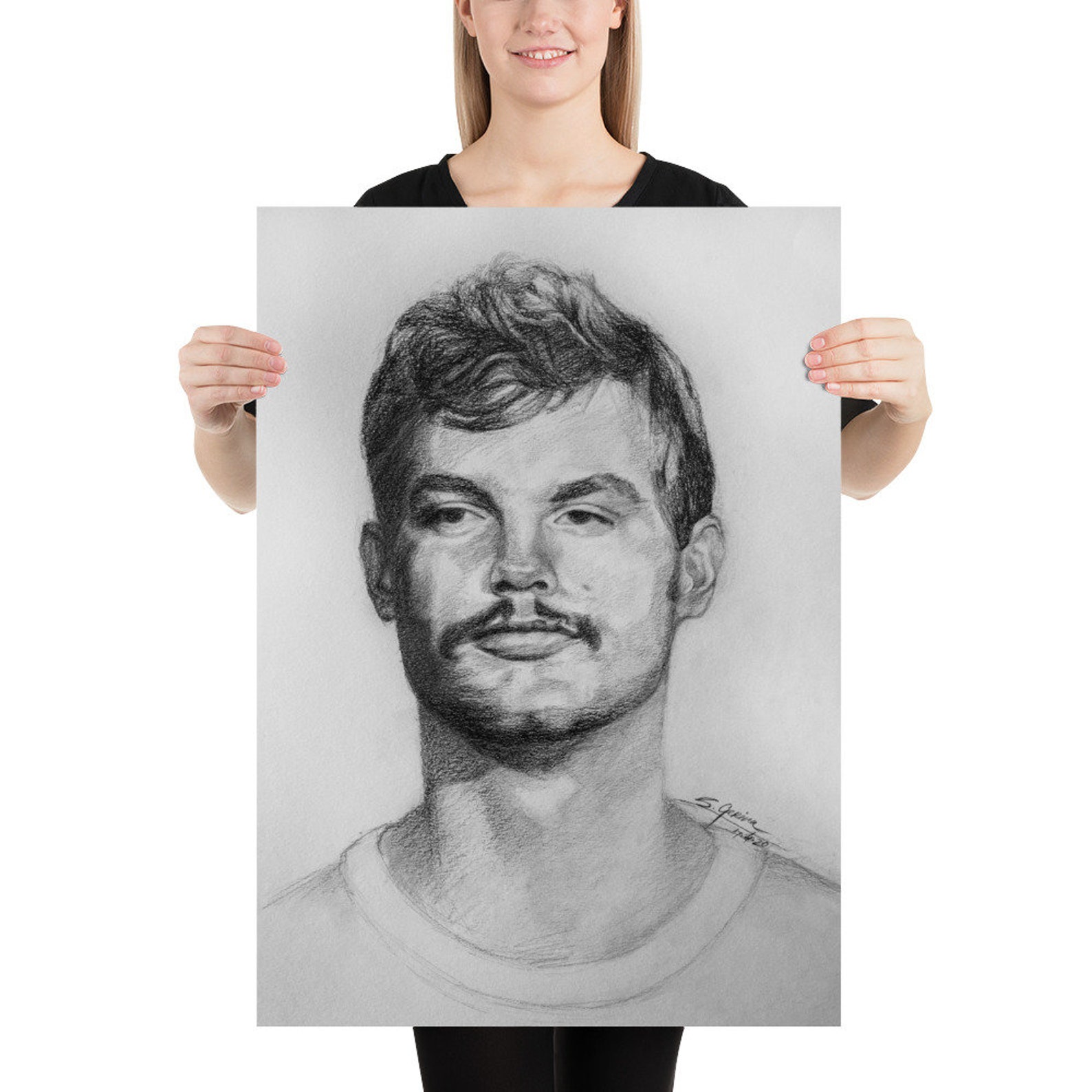 Jeffrey Dahmer Portrait Drawing Print Etsy