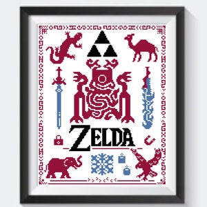 Breath of the Wild / Zelda Cross Stitch Sampler Pattern - PDF Instant Digital Download