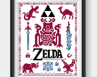 Breath of the Wild / Zelda Kreuzstich-Mustermuster – PDF-Sofort-Digital-Download