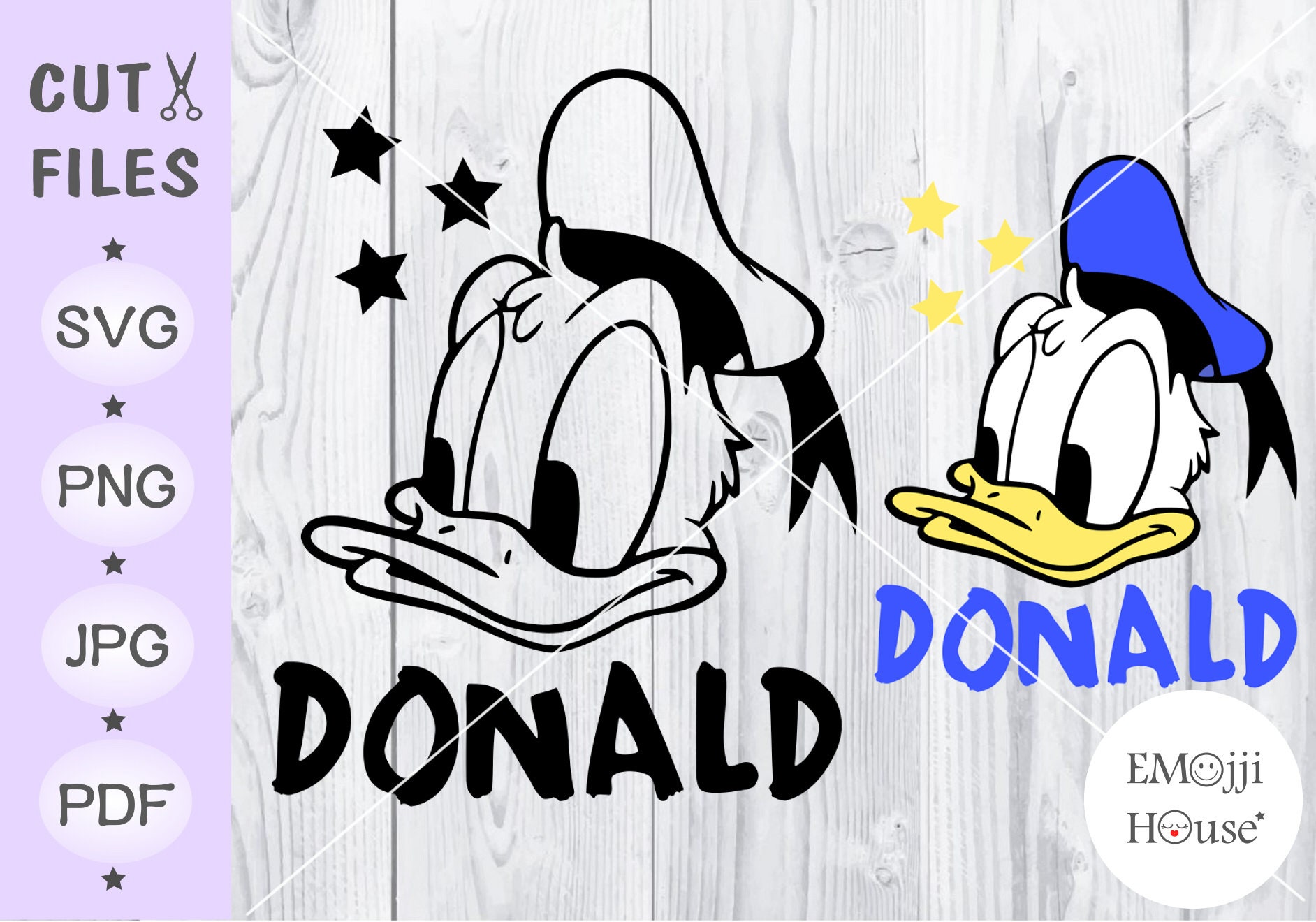 Donald Duck Face SVG Donald Duck silhouettedisney Donald - Etsy France