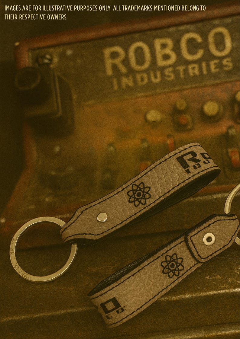 Handcrafted Leather Keychain | Post-Apocalyptic Fallout Style | Personalized Brown