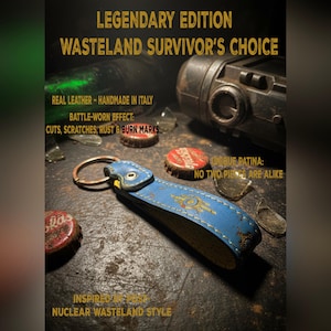 Handcrafted Leather Keychain | Post-Apocalyptic Fallout Style | Personalized image 7