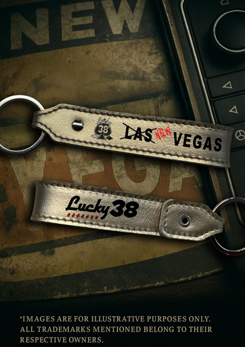 Handcrafted Leather Keychain | Post-Apocalyptic Fallout Style | Personalized Platinum