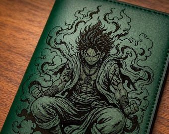 Personalized Leather Passport Holder | Engraved Travel Wallet | Anime & Manga Inspired | Handmade in Italy