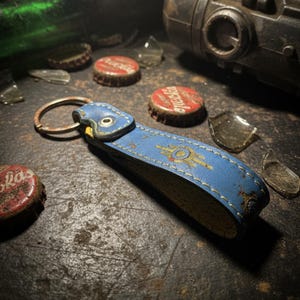 Personalized Leather Gamer Keychain – Engrave Gamer Tag, User ID, or Call Sign | Battle Horn Collection – Handmade in Italy image 3