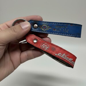 Handcrafted Leather Keychain | Post-Apocalyptic Fallout Style | Personalized image 12