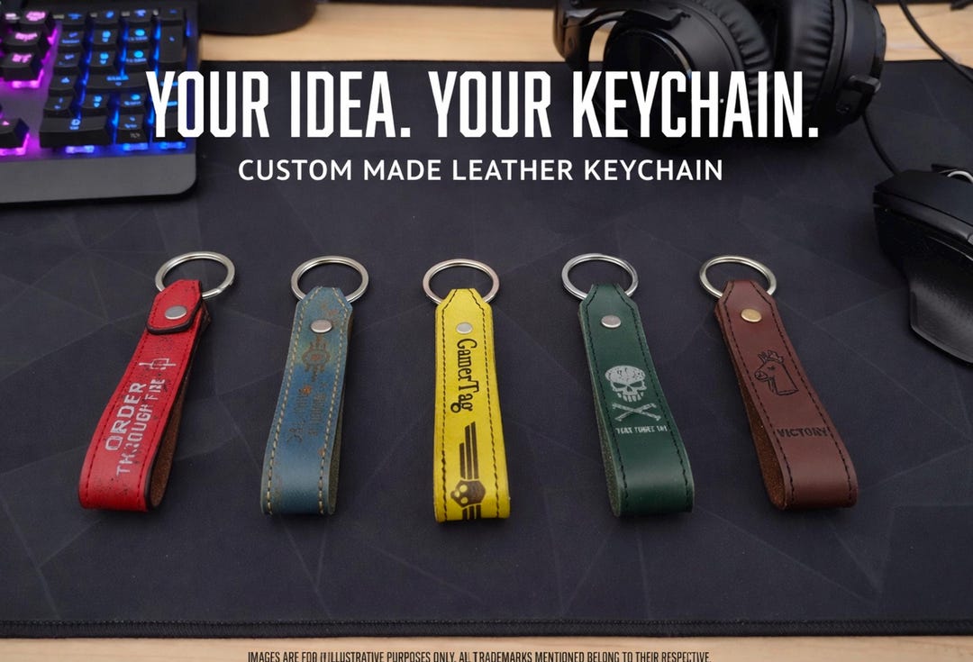 Personalized Leather Gamer Keychain – Engrave Gamer Tag, User ID, or ...
