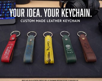 Personalized Leather Gamer Keychain – Engrave Gamer Tag, User ID, or Call Sign | Battle Horn Collection – Handmade in Italy