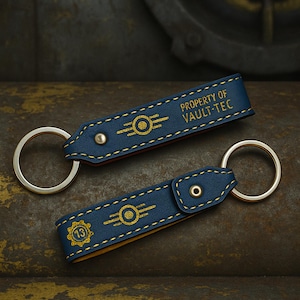 Handcrafted Leather Keychain | Post-Apocalyptic Fallout Style | Personalized Blu Royale