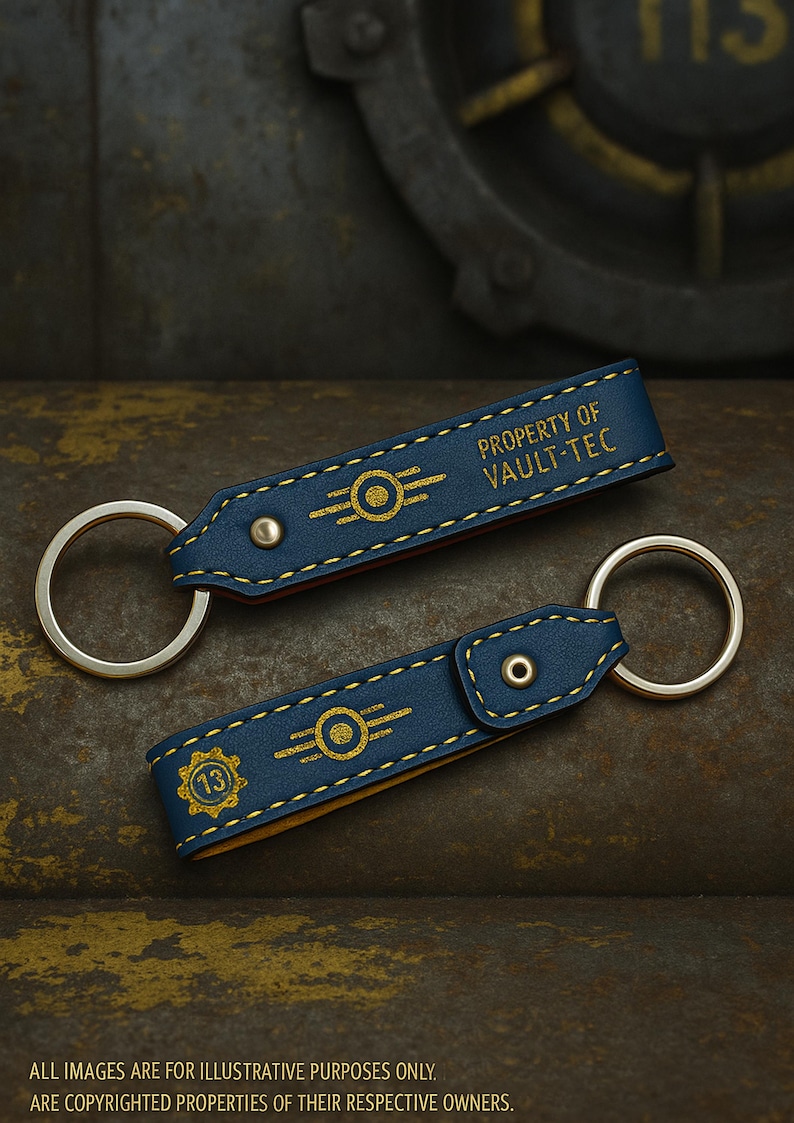 Handcrafted Leather Keychain | Post-Apocalyptic Fallout Style | Personalized Blu Royale