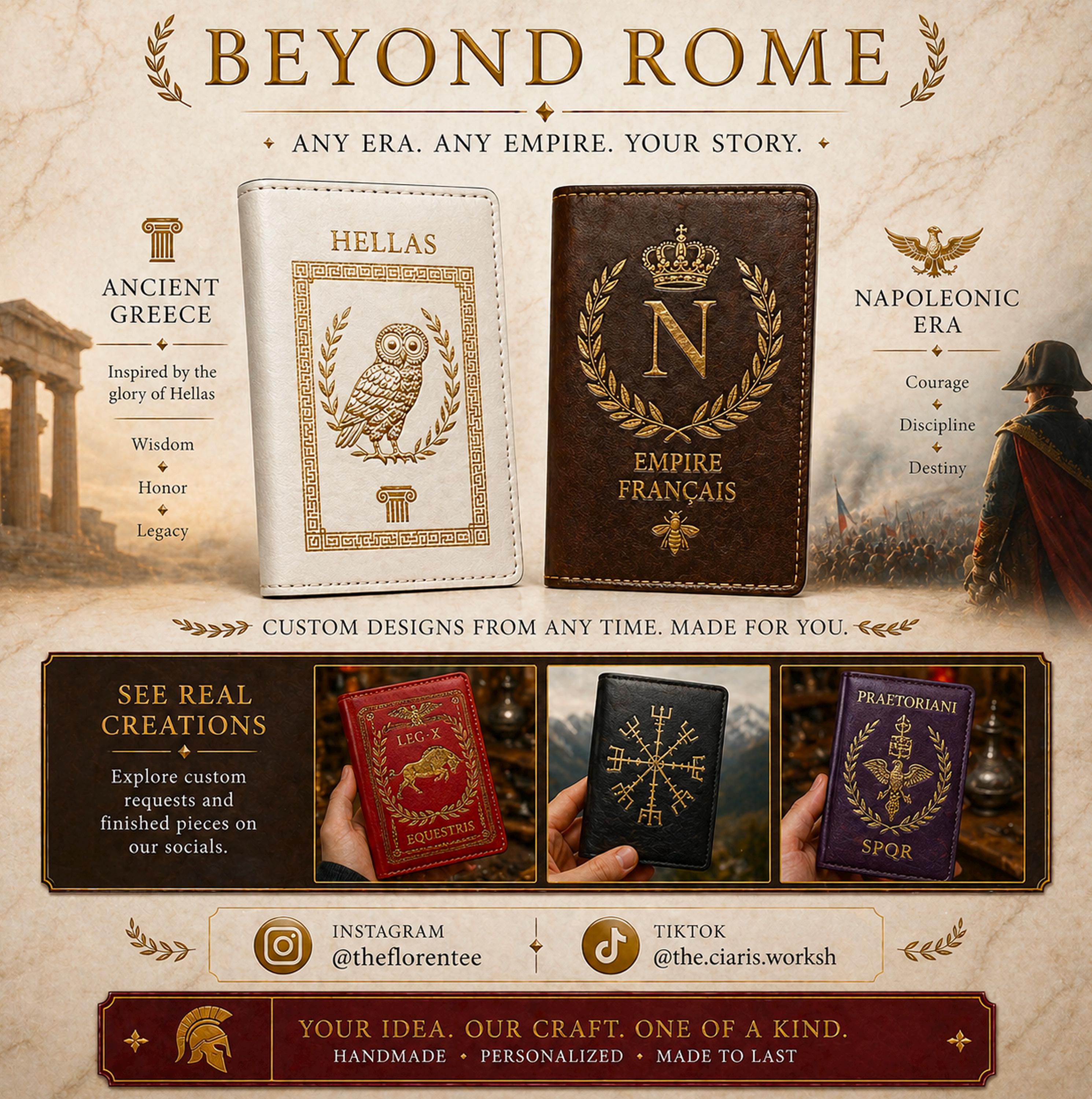 Roman Empire Leather Passport Cover – Handmade & Fully Customizable ...