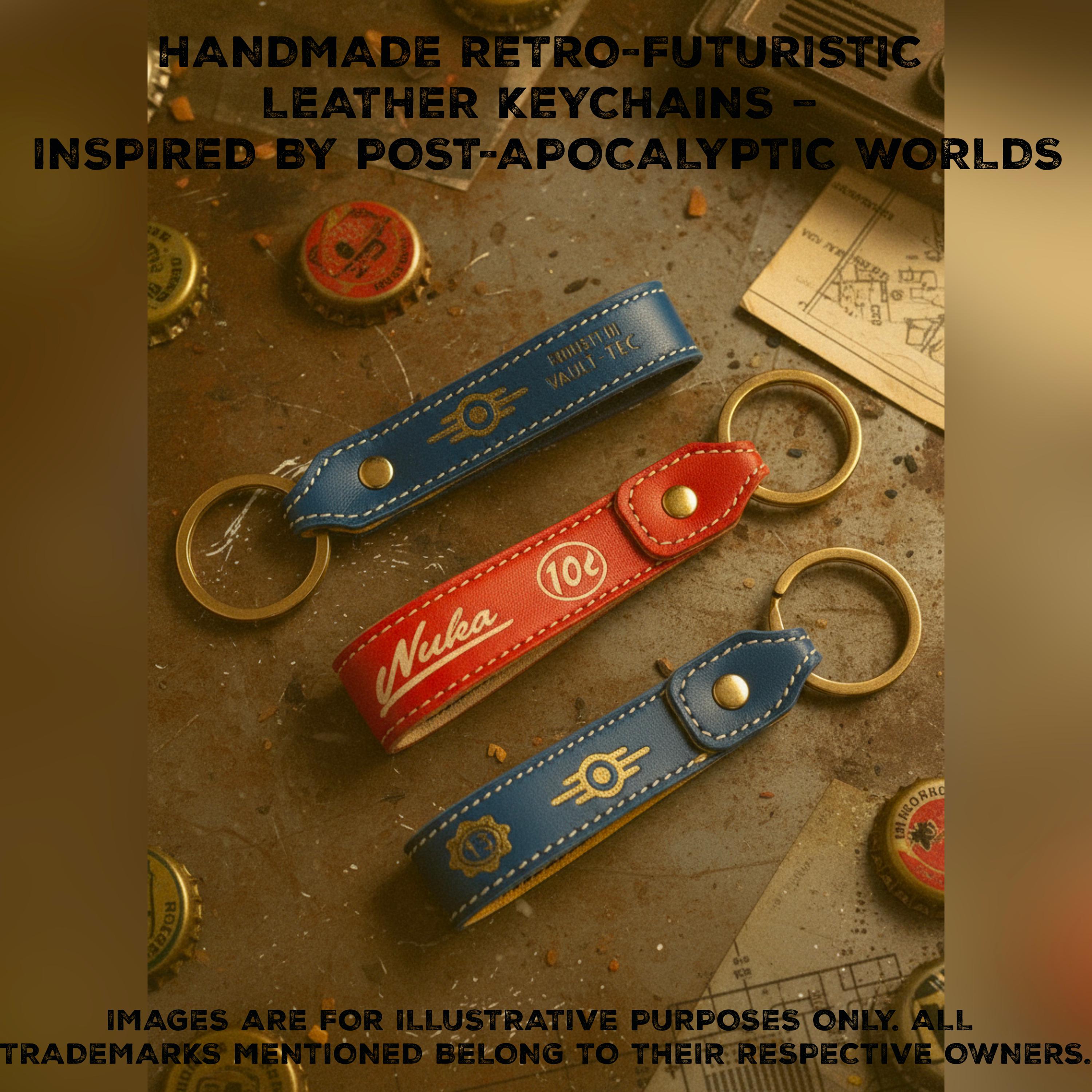 Handcrafted Leather Keychain | Post-apocalyptic Fallout Style