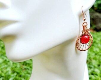 Mini ágata teñida en alambre de cobre 7TE