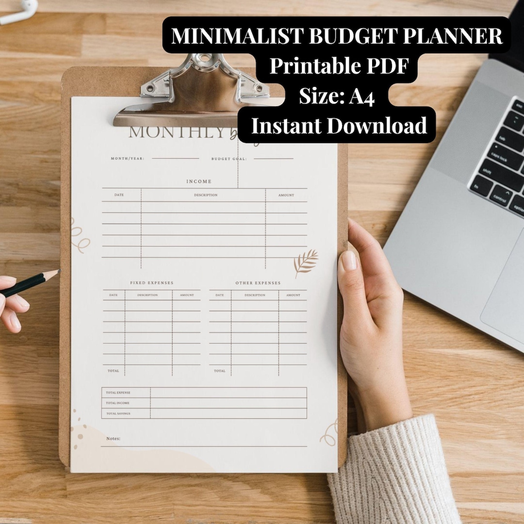 Monthly Budget Planner Printable PDF | Expense & Savings Tracker ...
