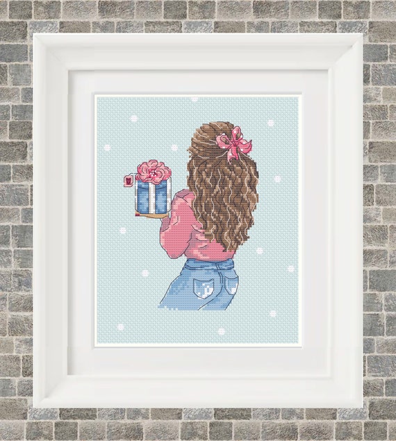 Cute Girl Cross Stitch Pattern PDF Pretty Woman Cross Stitch.