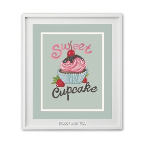 Cupcakes Cross stitch pattern pdf Cupcake Cross Stitch Pattern PDF Instant Download Dessert Cross Stitch Cute Cross Stitch
