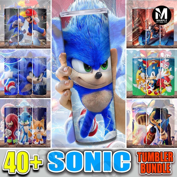 40+ Sonic Tumbler Bundle, Sonic Tumbler Digital Design, Cartoon Skinny Tumbler 20oz Design, Full Tumbler Wrap