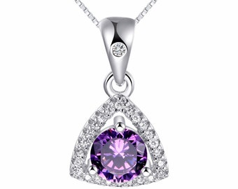 Natürliche 4ct Amethyst Pendent mit Zirkonia, 92,5 Sterling Silber Pendent