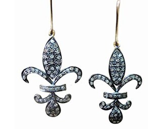 YL Orecchini Donna In Argento Sterling 925 Con Zirconi Bianchi 5A – Forma Rosa Rotonda Taglio A Rose – 32x10 Mm, Regalo In Scatola Portagioie