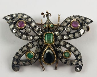 Antique Victorian Diamond & Pearl Bee Brooch 12.50ct American - Etsy