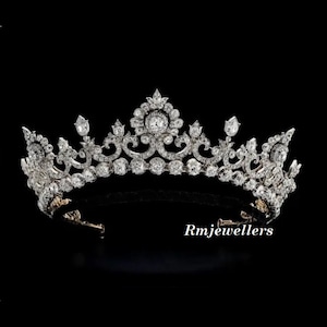 American  Diamond Wedding Tiara Crown: Handmade Sterling Silver